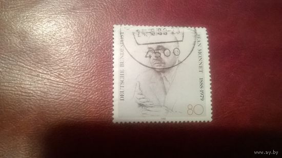 Марка 100 лет политика Жана Монне, 1988 год Германия