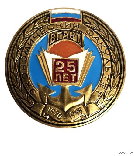 Значок ВГАВТ 25 лет 1995 г.