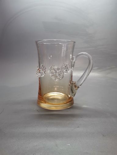 Бокал - кружка пивная цветное стекло Гутная техника СССР