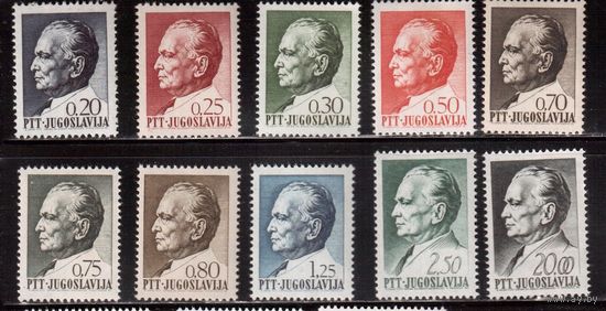 Югославия-1968(Мих.1280-1289)  ** ,Стандарт, Тито (полная серия)