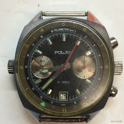 ЧАСЫ МУЖСКИЕ ПОЛЁТ ХРОНОГРАФ (POLJOT CHRONOGRAPH 23 JEWELS) 3133 СССР! НА ХОДУ!!! экспортные