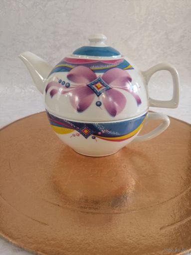 ЧАЙНИК НА ЧАШКЕ 1960е ДФЗ 2/1 СССР РЕДКИЙ