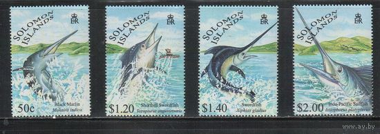 Соломоновы острова -1998 (Мих.958-961) , ** , Морская фауна,Рыбы(полная серия)