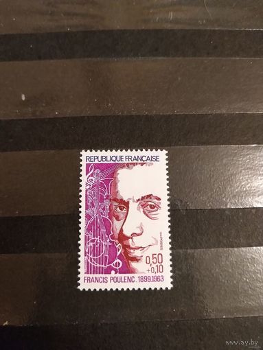 1974 Франция Франсис Пуленк композитор искусство культура чистая клей MNH** выпускалась одиночкой (2-11)