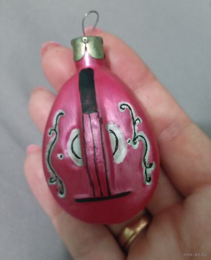 Ёлочная игрушка, стекло, Мандалина, музыкальный инструмент