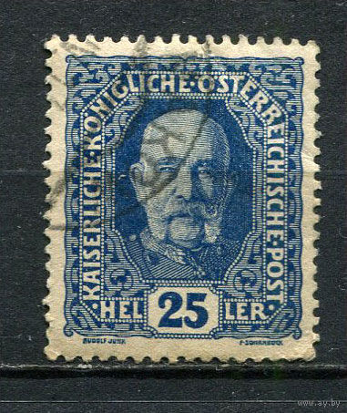 Австро-Венгрия - 1916/1918 - Император Франц Иосиф 25H - (есть тонкое место) - [Mi.192] - 1 марка. Гашеная.  (Лот 18FQ)-T25P2