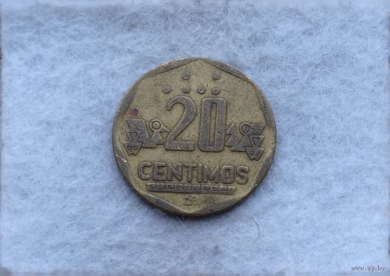 Werty71 Перу 20 сентимо 1993 с точками