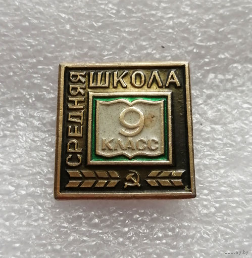 9 класс Средняя Школа. Школьный значок #0651-UP17