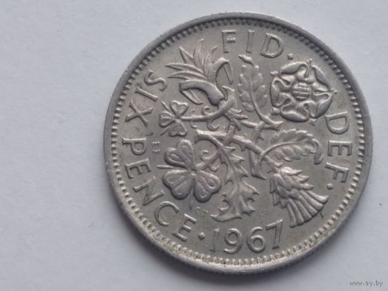 Великобритания. Елизавета II. 6 пенсов 1967