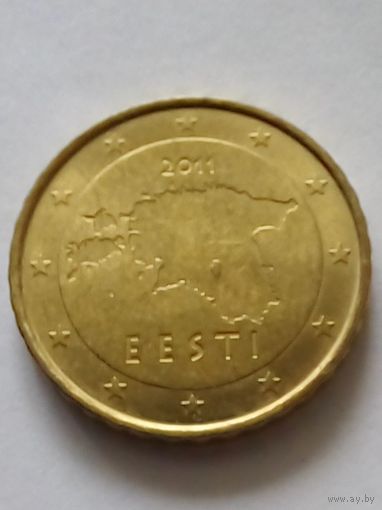 Эстония. 10 евроцентов 2011 г.С пакета ознакомления.Без обращения.UNC