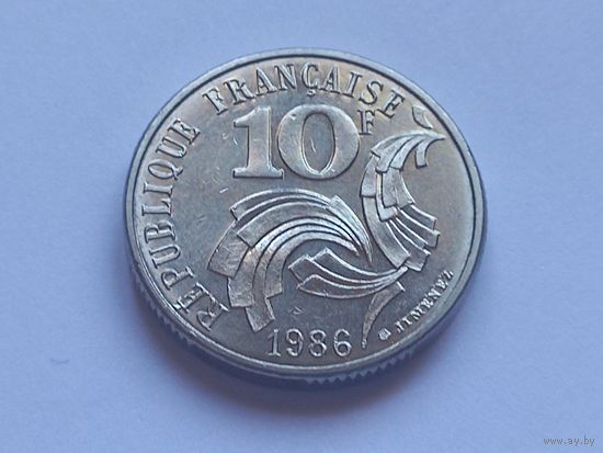 Франция 10 франков 1986 г. Свобода, Равенство, Братство.