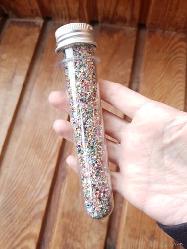Емкость колба с декоративными блестками, глиттером