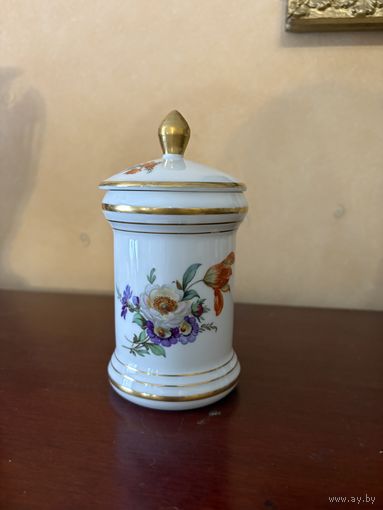 Баночка Чайница Букет в стиле Мейссен W. Germany Германия Alka 50-