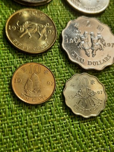 Гонконг набор 6 монет 10, 20, 50 центов 1, 2, 5 долларов 1997г ( возврат Гонконга