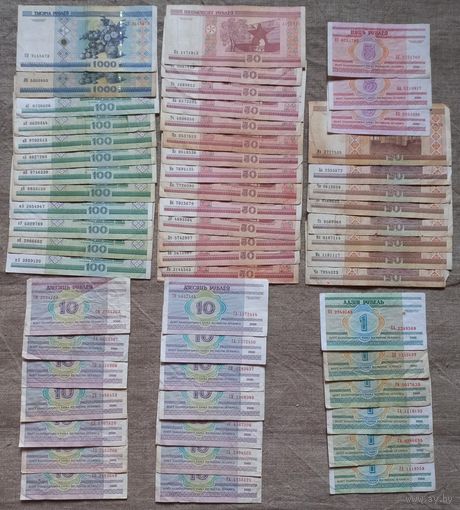 Купюры банкноты РБ 2000 года