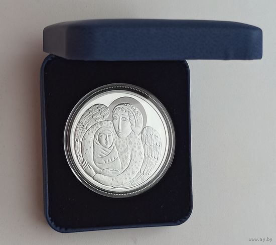 День Ангела, 1 рубль, 2019, NiCu футляр к монете синий кожзаменитель