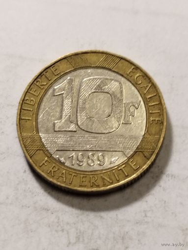 Франция 10 франков 1989