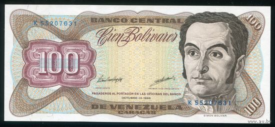 Венесуэла 100 боливаров 1998 г. Р66g. UNC