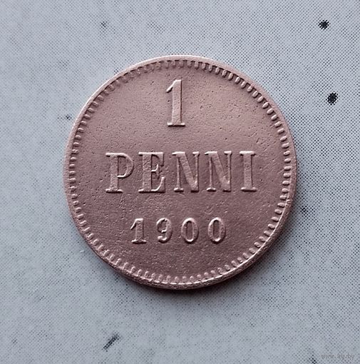 1 пенни 1900 года Финляндия. Император Николай 2. Красивая монета!
