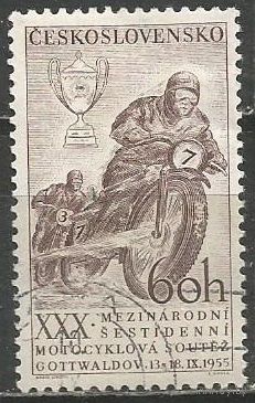 Чехословакия. Мотоспорт. Международный турнир. 1955г. Mi#933.