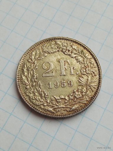 2 франка 1959 , Швейцария .