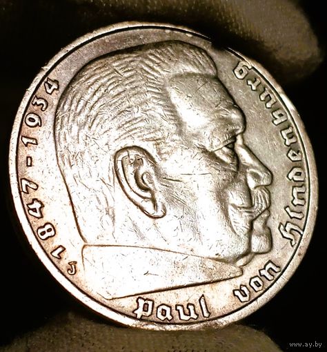 5м 1935, Гинденбург J (пореже), хорошая! Смотрите также другие мои лоты!