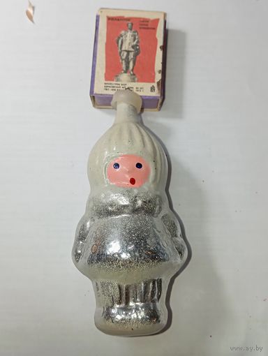 Игрушка на ёлку , Малыш в шубке ,  винтаж , стекло , СССР . С 10 рублей