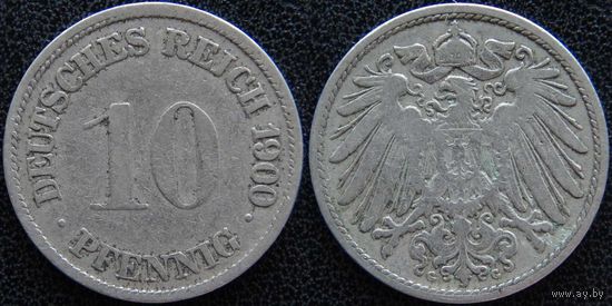 YS: Германия, Рейх, 10 пфеннигов 1900G, KM# 12 (1)