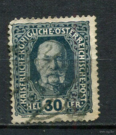 Австро-Венгрия - 1916/1918 - Император Франц Иосиф 30H - [Mi.193] - 1 марка. Гашеная.  (Лот 19FQ)-T25P2