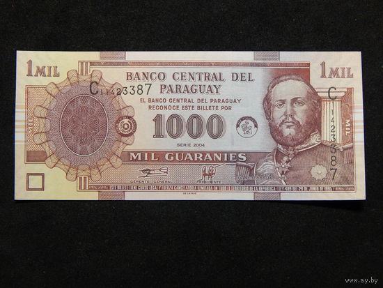 Парагвай 1000 гуарани 2004г.UNC