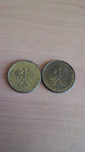 10 злотых 1989 и 1990. Сборный лот.