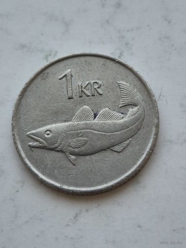 1 крона  1984 года. Исландия.  Монета не чищена. 45272