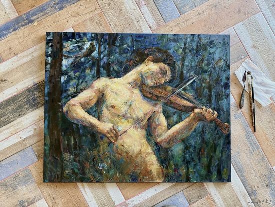 "Скрипач" масло, холст Любовь Сас