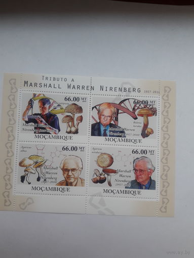 Марки  Мозамбик Лауреат нобелевской премии по медицине  1968 м У Ниренберг