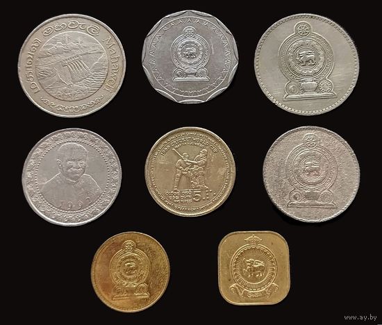 8 МОНЕТ РЕСПУБЛИКИ ШРИ ЛАНКА