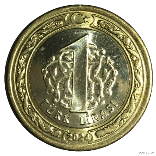 Турция 1 лира, 2024 (тонкая) [UNC]