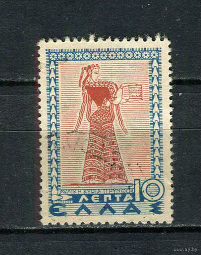 Греция - 1937/1938 - Придворная дама 10L - [Mi.A396] - 1 марка. Гашеная.  (Лот 11EH)-T5P8