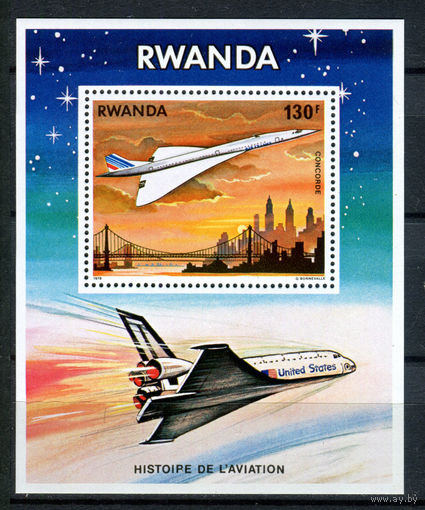Руанда - 1978г. - История авиации - 1 блок - полная серия, MNH [Mi bl. 84]. #O-Bl-Z-2-10