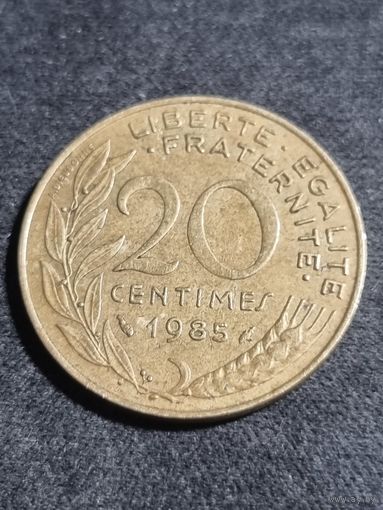 Франция 20 сантимов 1985