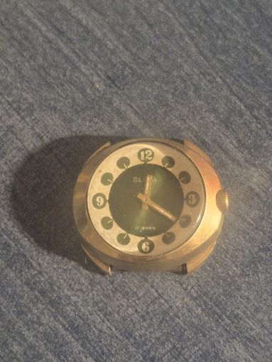 Часы слава. Позолота. Au10