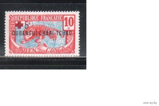 Чад-1916,(Мих.19)  * , Французские колонии, Стандарт,Надп., Леопард,Красный Крест