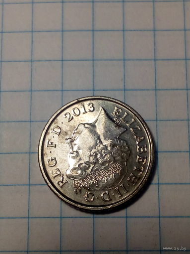 5 пенсов Великобритания 2013 год.