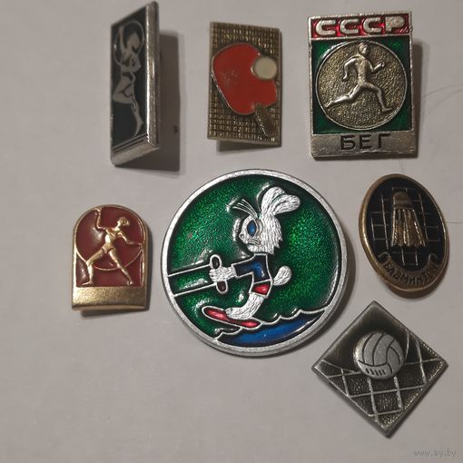 Значки спортивные, разные. СССР. Одним лотом.