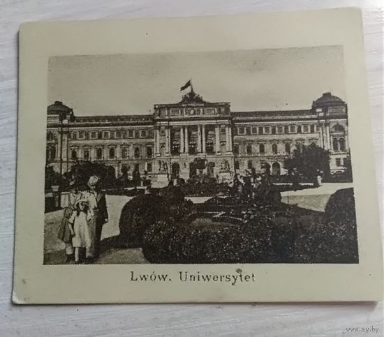 Вкладыш  с довоенной польской пачки с шоколадом фотография Львов
