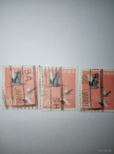 Марка. 1961 Япония "Маньчжурские журавли"