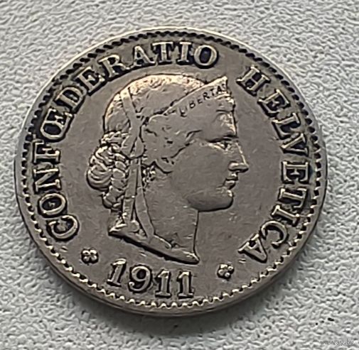 Швейцария 5 раппенов, 1911.  3-5-42