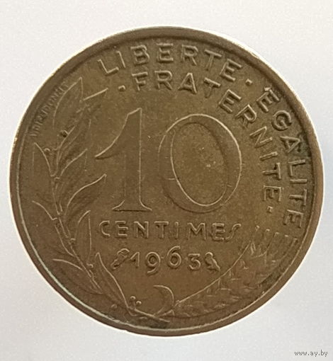 Франция  10 сантим 1963 год лот 1