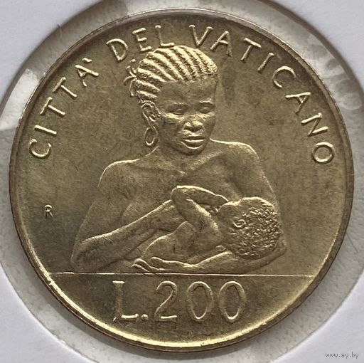 Ватикан 200 лир 1992 г. В холдере