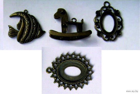 Основы для кабошонов, остатки фурнитуры