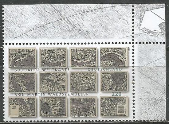 Германия. 500-летие карты Америки М.Вальдземюнде. 2007г. Mi#2598.